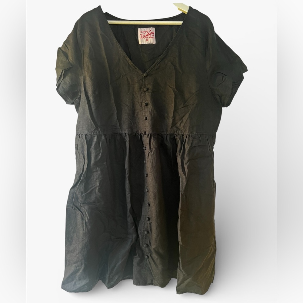 Tuesday Bassen Cotton/Linen Phoebe Dress in Black